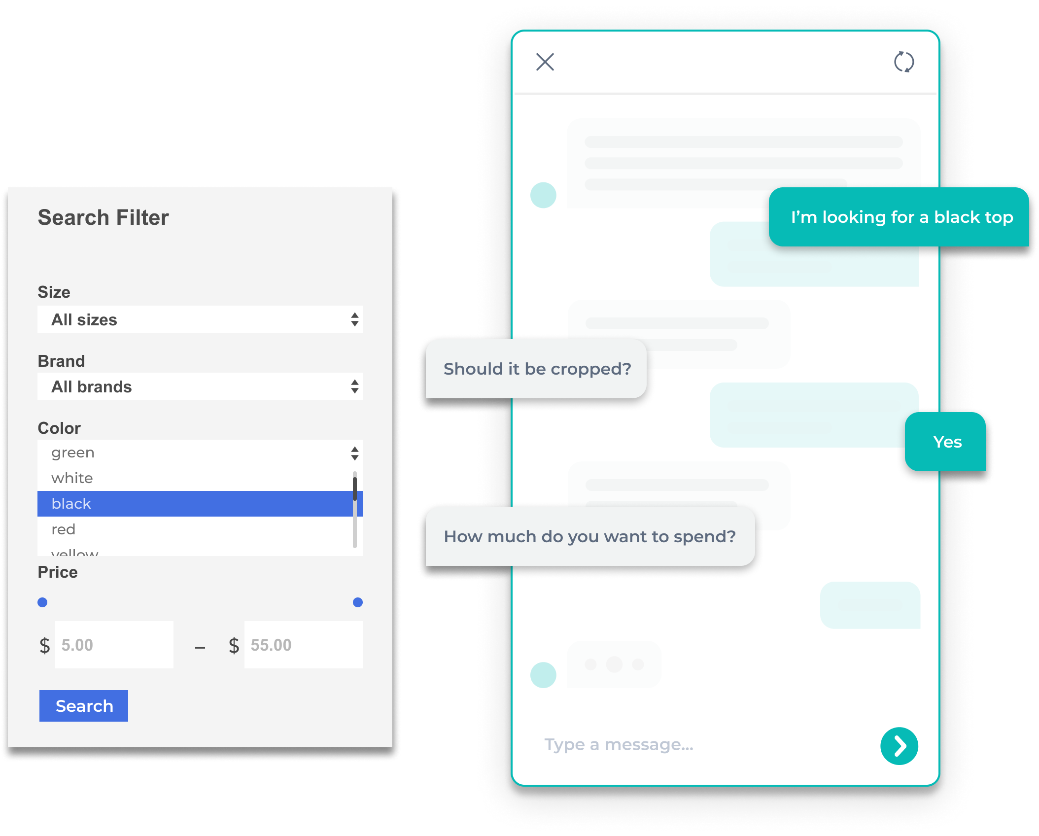 chat based product search inspora stylist